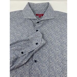 Nodus Men's Floral Button Down Shirt Size 17.5 / 44 Long Sleeve 100% Cotton L/XL